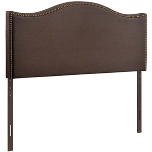 ModwayModway Curl Queen Nailhead Upholstered Headboard MOD-5206 MOD-5206-DBR- BetterPatio.com