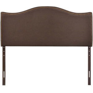 ModwayModway Curl Queen Nailhead Upholstered Headboard MOD-5206 MOD-5206-DBR- BetterPatio.com