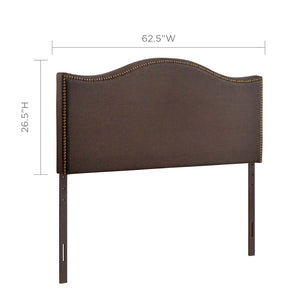 ModwayModway Curl Queen Nailhead Upholstered Headboard MOD-5206 MOD-5206-DBR- BetterPatio.com