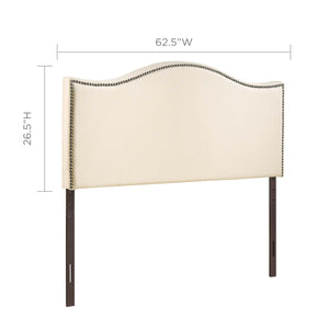 ModwayModway Curl Queen Nailhead Upholstered Headboard MOD-5206 MOD-5206-IVO- BetterPatio.com