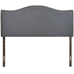 ModwayModway Curl Queen Nailhead Upholstered Headboard MOD-5206 MOD-5206-SMK- BetterPatio.com