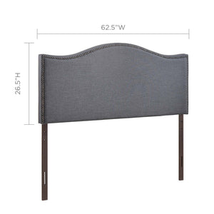 ModwayModway Curl Queen Nailhead Upholstered Headboard MOD-5206 MOD-5206-SMK- BetterPatio.com