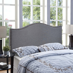 ModwayModway Curl Queen Nailhead Upholstered Headboard MOD-5206 MOD-5206-SMK- BetterPatio.com