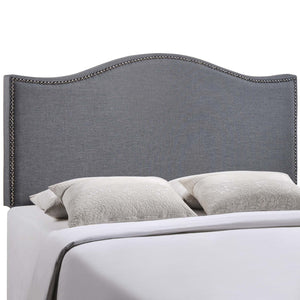 ModwayModway Curl Queen Nailhead Upholstered Headboard MOD-5206 MOD-5206-SMK- BetterPatio.com