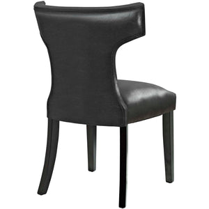 ModwayModway Curve Dining Chair Vinyl Set of 2 EEI-3949 EEI-3949-BLK- BetterPatio.com