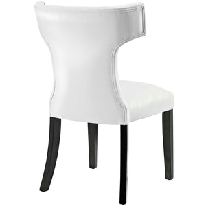 ModwayModway Curve Dining Chair Vinyl Set of 2 EEI-3949 EEI-3949-WHI- BetterPatio.com