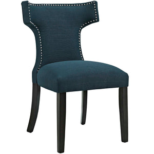 ModwayModway Curve Dining Side Chair Fabric Set of 2 EEI-2741 EEI-2741-AZU-SET- BetterPatio.com