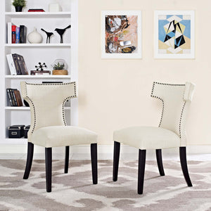 ModwayModway Curve Dining Side Chair Fabric Set of 2 EEI-2741 EEI-2741-BEI-SET- BetterPatio.com