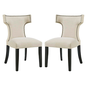 ModwayModway Curve Dining Side Chair Fabric Set of 2 EEI-2741 EEI-2741-BEI-SET- BetterPatio.com