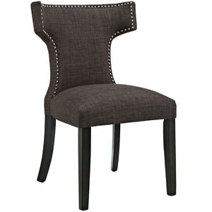 ModwayModway Curve Dining Side Chair Fabric Set of 2 EEI-2741 EEI-2741-BRN-SET- BetterPatio.com