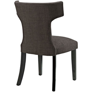 ModwayModway Curve Dining Side Chair Fabric Set of 2 EEI-2741 EEI-2741-BRN-SET- BetterPatio.com