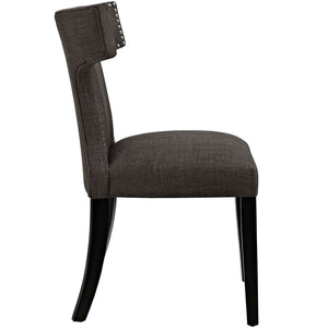 ModwayModway Curve Dining Side Chair Fabric Set of 2 EEI-2741 EEI-2741-BRN-SET- BetterPatio.com