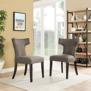 ModwayModway Curve Dining Side Chair Fabric Set of 2 EEI-2741 EEI-2741-GRA-SET- BetterPatio.com