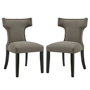 ModwayModway Curve Dining Side Chair Fabric Set of 2 EEI-2741 EEI-2741-GRA-SET- BetterPatio.com