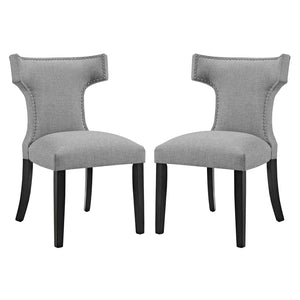 ModwayModway Curve Dining Side Chair Fabric Set of 2 EEI-2741 EEI-2741-LGR-SET- BetterPatio.com