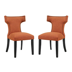 ModwayModway Curve Dining Side Chair Fabric Set of 2 EEI-2741 EEI-2741-ORA-SET- BetterPatio.com