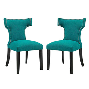 ModwayModway Curve Dining Side Chair Fabric Set of 2 EEI-2741 EEI-2741-TEA-SET- BetterPatio.com