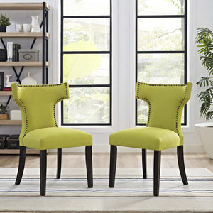 ModwayModway Curve Dining Side Chair Fabric Set of 2 EEI-2741 EEI-2741-WHE-SET- BetterPatio.com