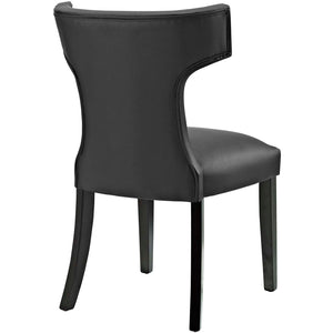 ModwayModway Curve Dining Side Chair Vinyl Set of 2 EEI-2740 EEI-2740-BLK-SET- BetterPatio.com