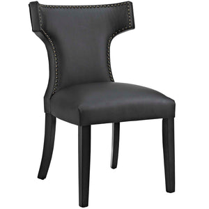 ModwayModway Curve Dining Side Chair Vinyl Set of 2 EEI-2740 EEI-2740-BLK-SET- BetterPatio.com