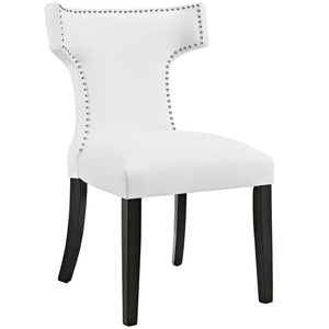 ModwayModway Curve Dining Side Chair Vinyl Set of 2 EEI-2740 EEI-2740-WHI-SET- BetterPatio.com