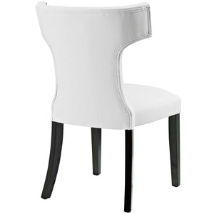 ModwayModway Curve Dining Side Chair Vinyl Set of 2 EEI-2740 EEI-2740-WHI-SET- BetterPatio.com