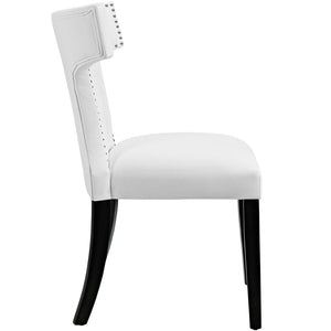 ModwayModway Curve Dining Side Chair Vinyl Set of 2 EEI-2740 EEI-2740-WHI-SET- BetterPatio.com