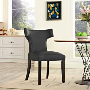 ModwayModway Curve Vinyl Dining Chair EEI-2220 EEI-2220-BLK- BetterPatio.com