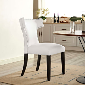 ModwayModway Curve Vinyl Dining Chair EEI-2220 EEI-2220-WHI- BetterPatio.com