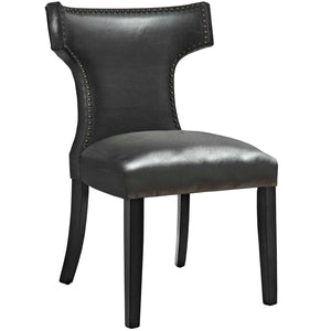 ModwayModway Curve Vinyl Dining Chair EEI-3922 EEI-3922-BLK- BetterPatio.com