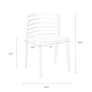 ModwayModway Curvy Dining Chairs Set of 2 EEI-935 EEI-935-WHI- BetterPatio.com