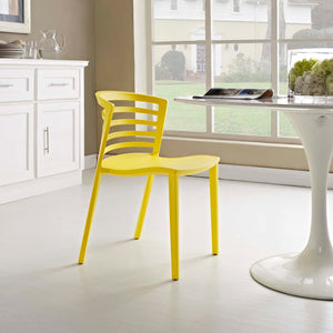 ModwayModway Curvy Dining Side Chair EEI-557 EEI-557-YLW- BetterPatio.com