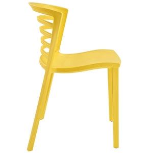 ModwayModway Curvy Dining Side Chair EEI-557 EEI-557-YLW- BetterPatio.com