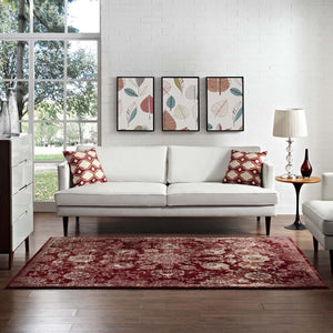 ModwayModway Cynara Distressed Floral Persian Medallion 5x8 Area Rug R-1111-58 R-1111A-58- BetterPatio.com