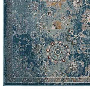 ModwayModway Cynara Distressed Floral Persian Medallion 5x8 Area Rug R-1111-58 R-1111B-58- BetterPatio.com