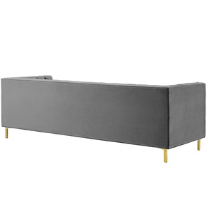 ModwayModway Delight Tufted Button Performance Velvet Sofa EEI-3455 EEI-3455-GRY- BetterPatio.com