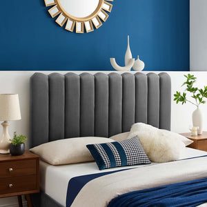 ModwayModway Delilah Performance Velvet Twin Headboard MOD-6317 MOD-6317-CHA- BetterPatio.com