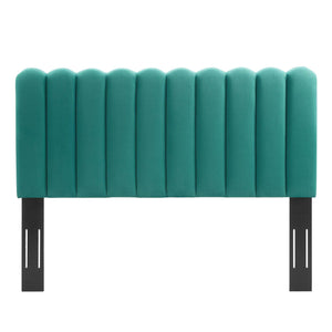 ModwayModway Delilah Performance Velvet Twin Headboard MOD-6317 MOD-6317-TEA- BetterPatio.com