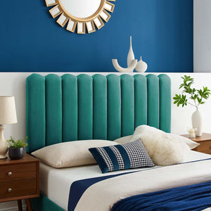 ModwayModway Delilah Performance Velvet Twin Headboard MOD-6317 MOD-6317-TEA- BetterPatio.com