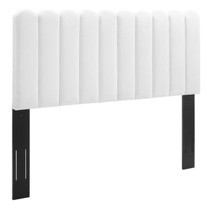 ModwayModway Delilah Performance Velvet Twin Headboard MOD-6317 MOD-6317-WHI- BetterPatio.com