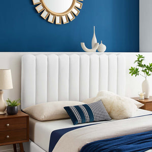 ModwayModway Delilah Performance Velvet Twin Headboard MOD-6317 MOD-6317-WHI- BetterPatio.com