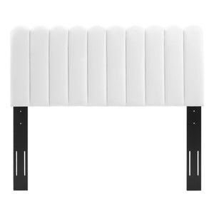 ModwayModway Delilah Performance Velvet Twin Headboard MOD-6317 MOD-6317-WHI- BetterPatio.com