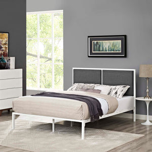 ModwayModway Della King Fabric Bed MOD-5463 MOD-5463-WHI-GRY- BetterPatio.com