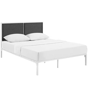 ModwayModway Della King Fabric Bed MOD-5463 MOD-5463-WHI-GRY- BetterPatio.com