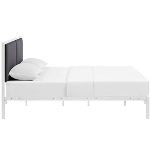 ModwayModway Della King Fabric Bed MOD-5463 MOD-5463-WHI-GRY- BetterPatio.com