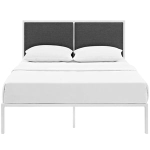 ModwayModway Della King Fabric Bed MOD-5463 MOD-5463-WHI-GRY- BetterPatio.com