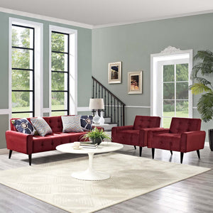 ModwayModway Delve Living Room Set Performance Velvet Set of 3 EEI-2970 EEI-2970-MAR-SET- BetterPatio.com