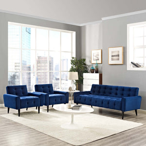 ModwayModway Delve Living Room Set Performance Velvet Set of 3 EEI-2970 EEI-2970-NAV-SET- BetterPatio.com