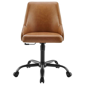 ModwayModway Designate Swivel Vegan Leather Office Chair EEI-4372 EEI-4372-BLK-TAN- BetterPatio.com