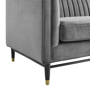 ModwayModway Devote Channel Tufted Performance Velvet Loveseat EEI-4718 EEI-4718-GRY- BetterPatio.com